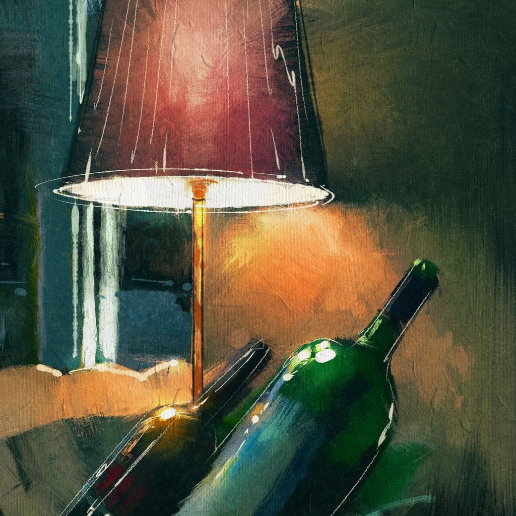 A Couple of Wine Bottles Canvas Wall Art
