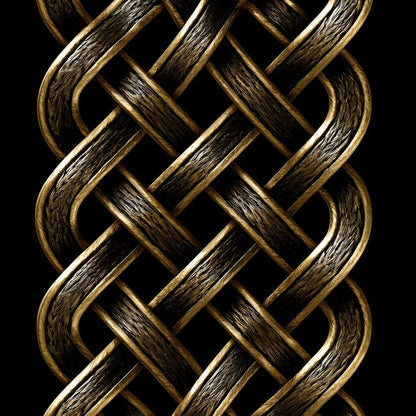 Ancient Norse Gold Metal Interlace Canvas Wall Art
