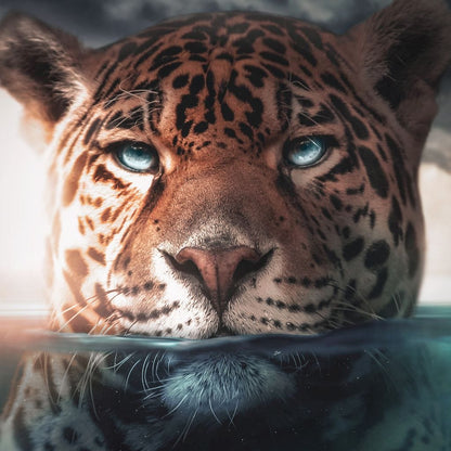 Leopard Underwater Canvas Wall Art