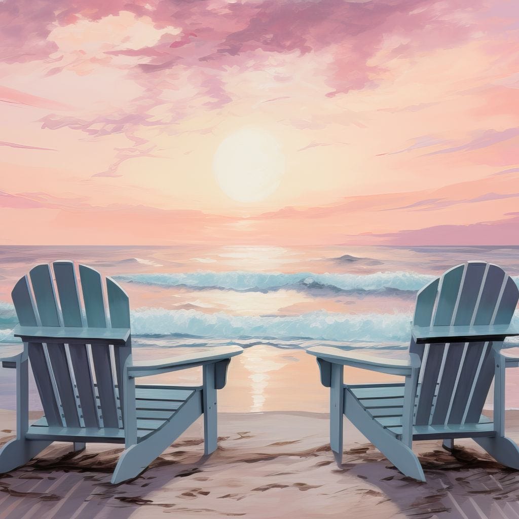 Vacation Beach Chairs Canvas Wall Art