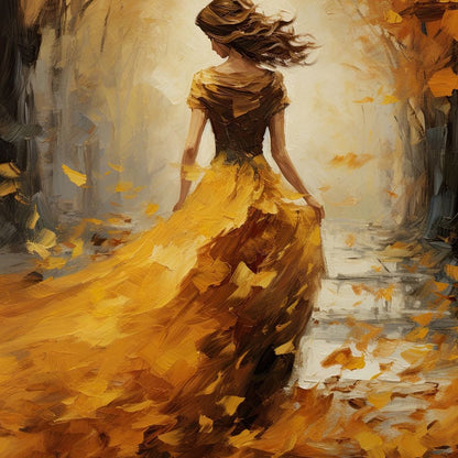 Amber Forest Promenade Canvas Wall Art