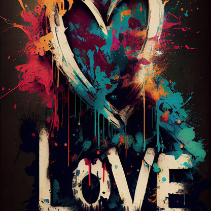 Message of Love Graffiti Canvas Wall Art