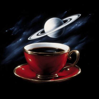 Planetary Coffee Dreamscape Canvas Wall Art