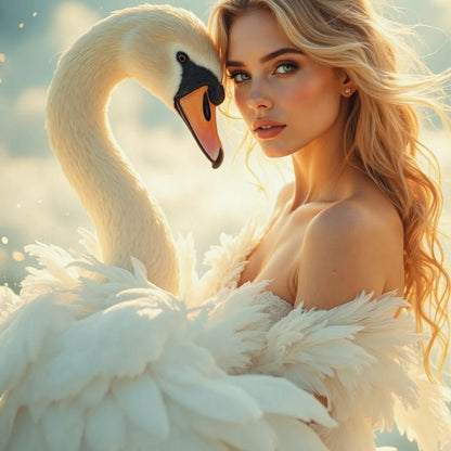 The Swan Maiden Canvas Wall Art