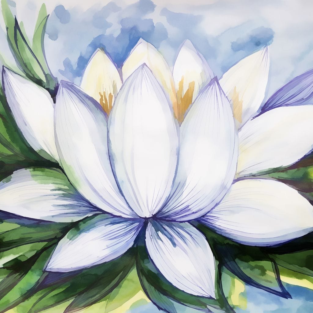 White Lotus Flower Canvas Wall Art