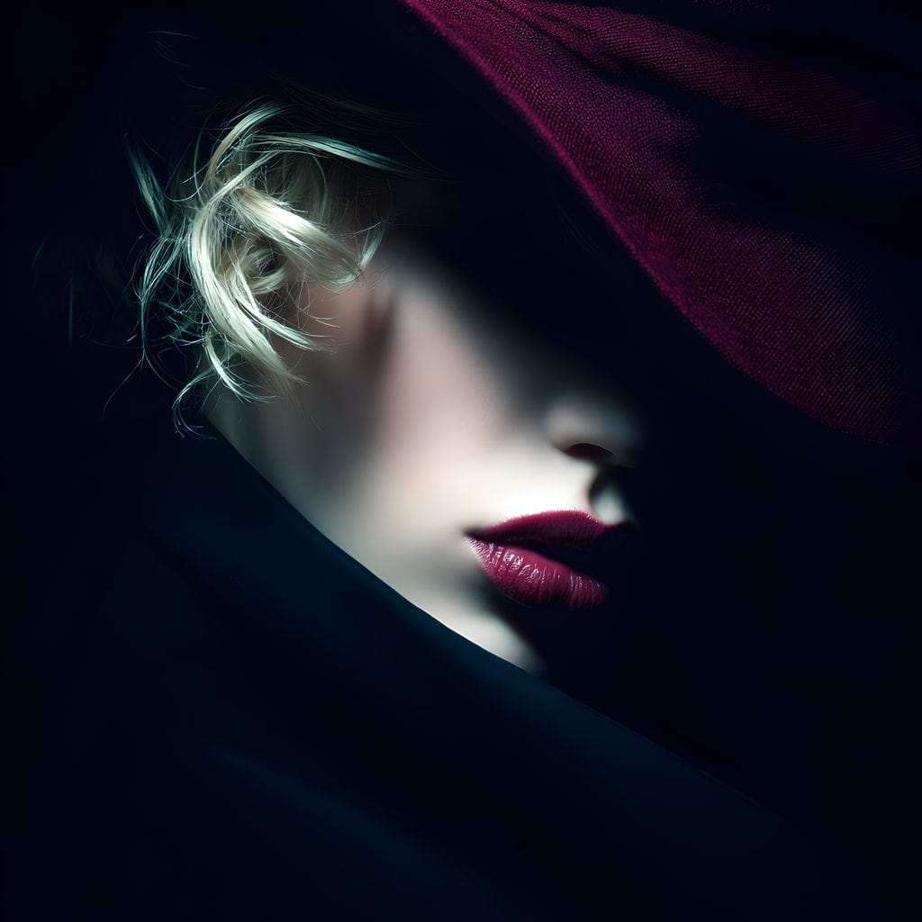 Noir Allure Under Silk Brim Canvas Wall Art