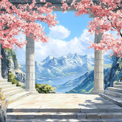 Mountain Blossom Panorama Canvas Wall Art