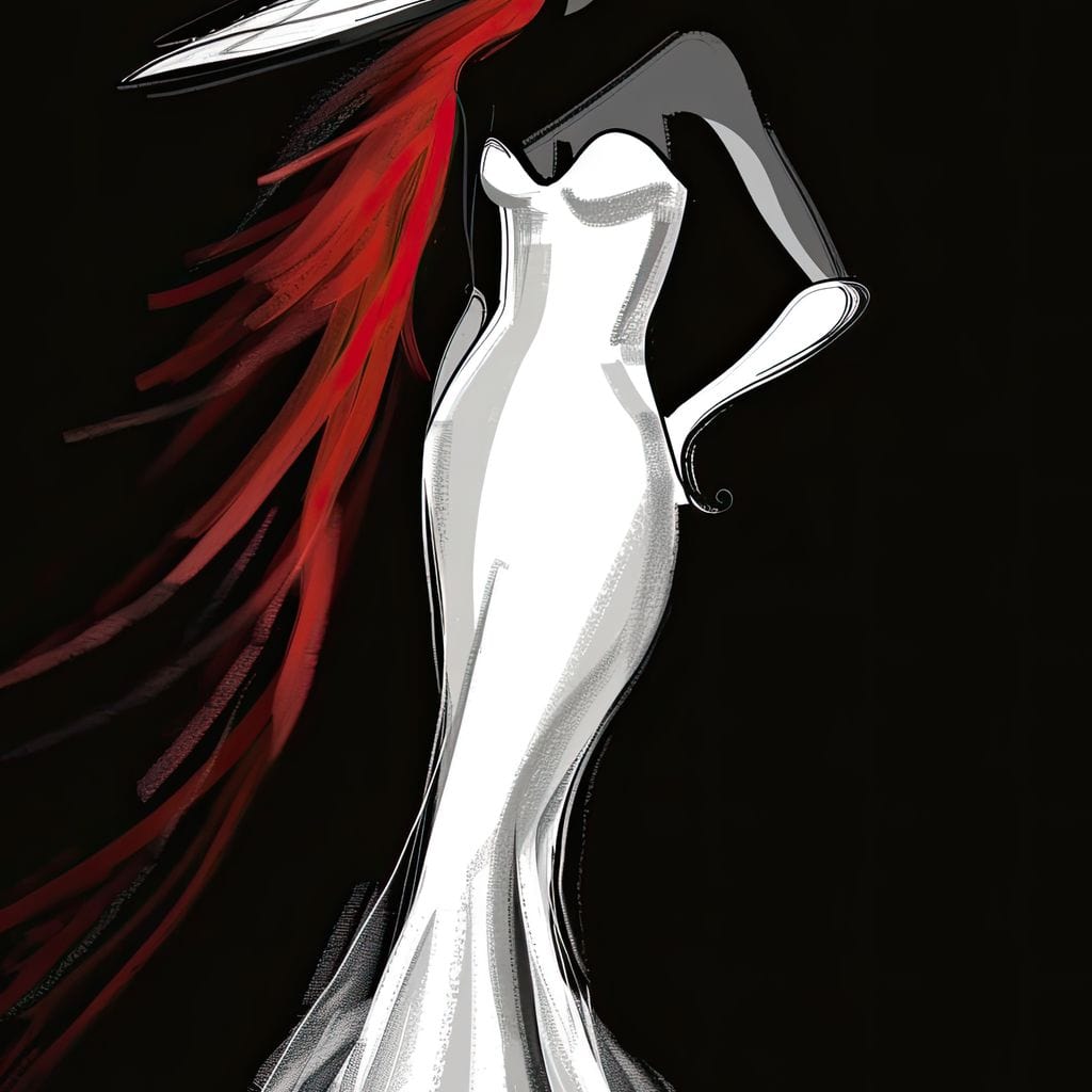 The White Dress - Elegant Flamenco Canvas Wall Art