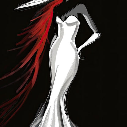 The White Dress - Elegant Flamenco Canvas Wall Art