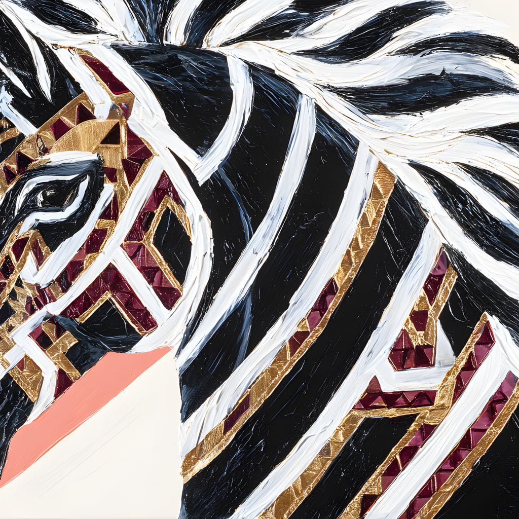 Majestic Mosaic Stripes Canvas Wall Art