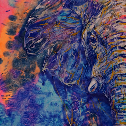 Blue Elephant Canvas Wall Art