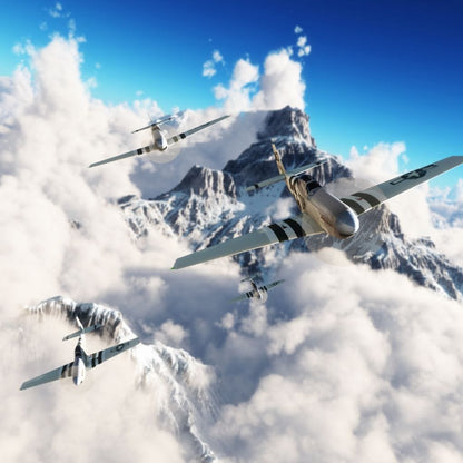 P51 Mustangs Winter Squadron Canvas Wall Art
