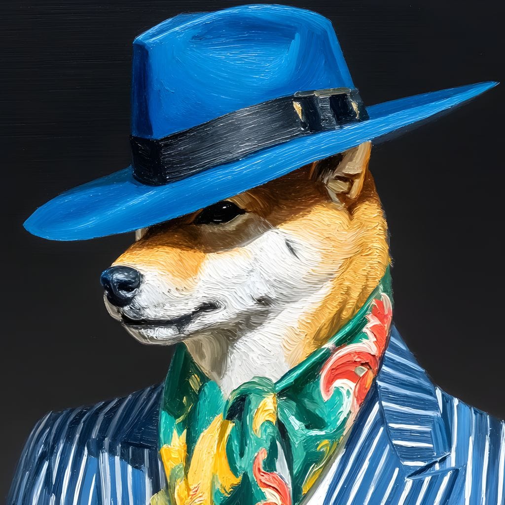 Canine Dapper Delight Canvas Wall Art