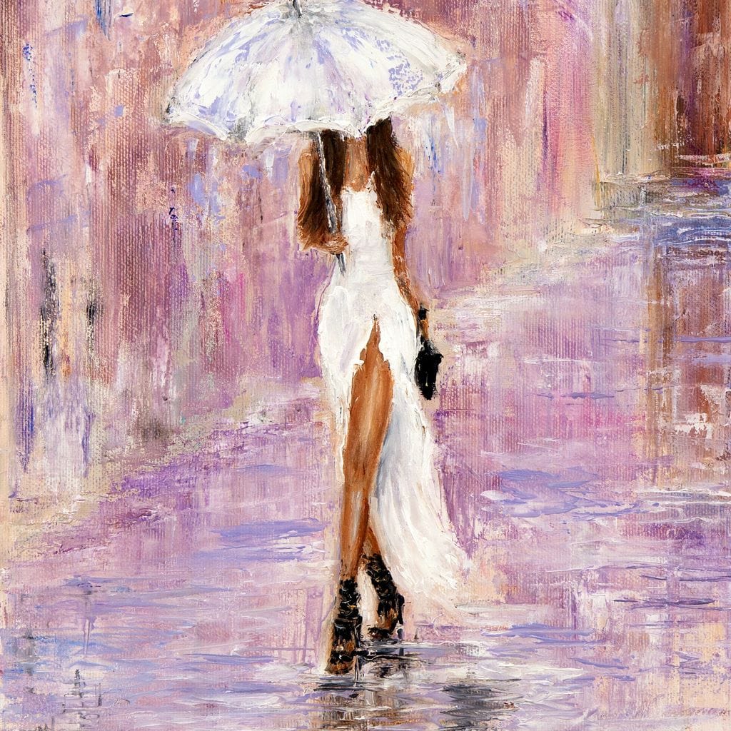 The Bridesmaid Under the Rain Canvas Wall Art