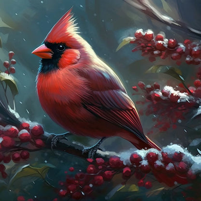 Winter Cardinal Canvas Wall Art