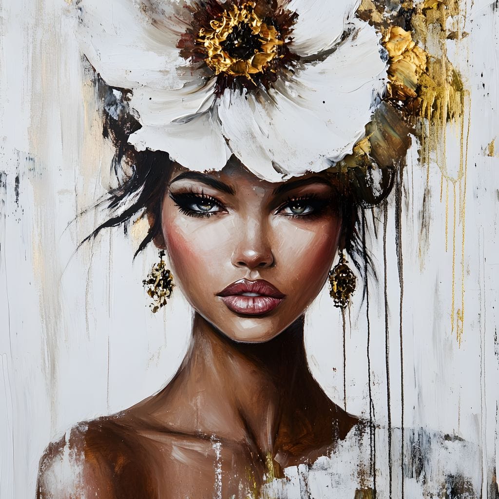 Golden Petal Elegance Canvas Wall Art