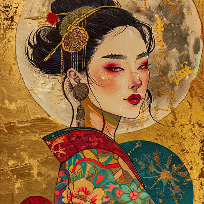 Celestial Empress Radiance Canvas Wall Art