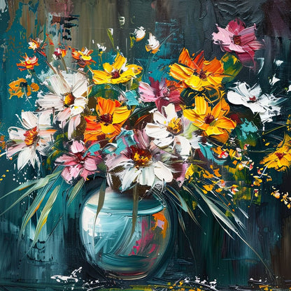 Bouquet of Wild Vibrance Canvas Wall Art