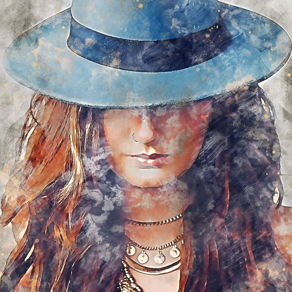 Girl in a Hat - Mateo Canvas Wall Art