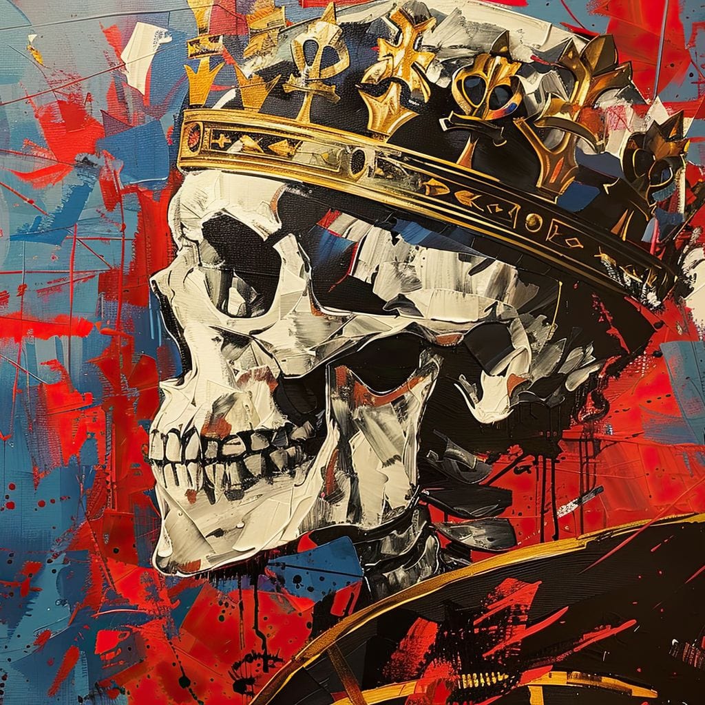 Revelation of Regal Skeletons Canvas Wall Art