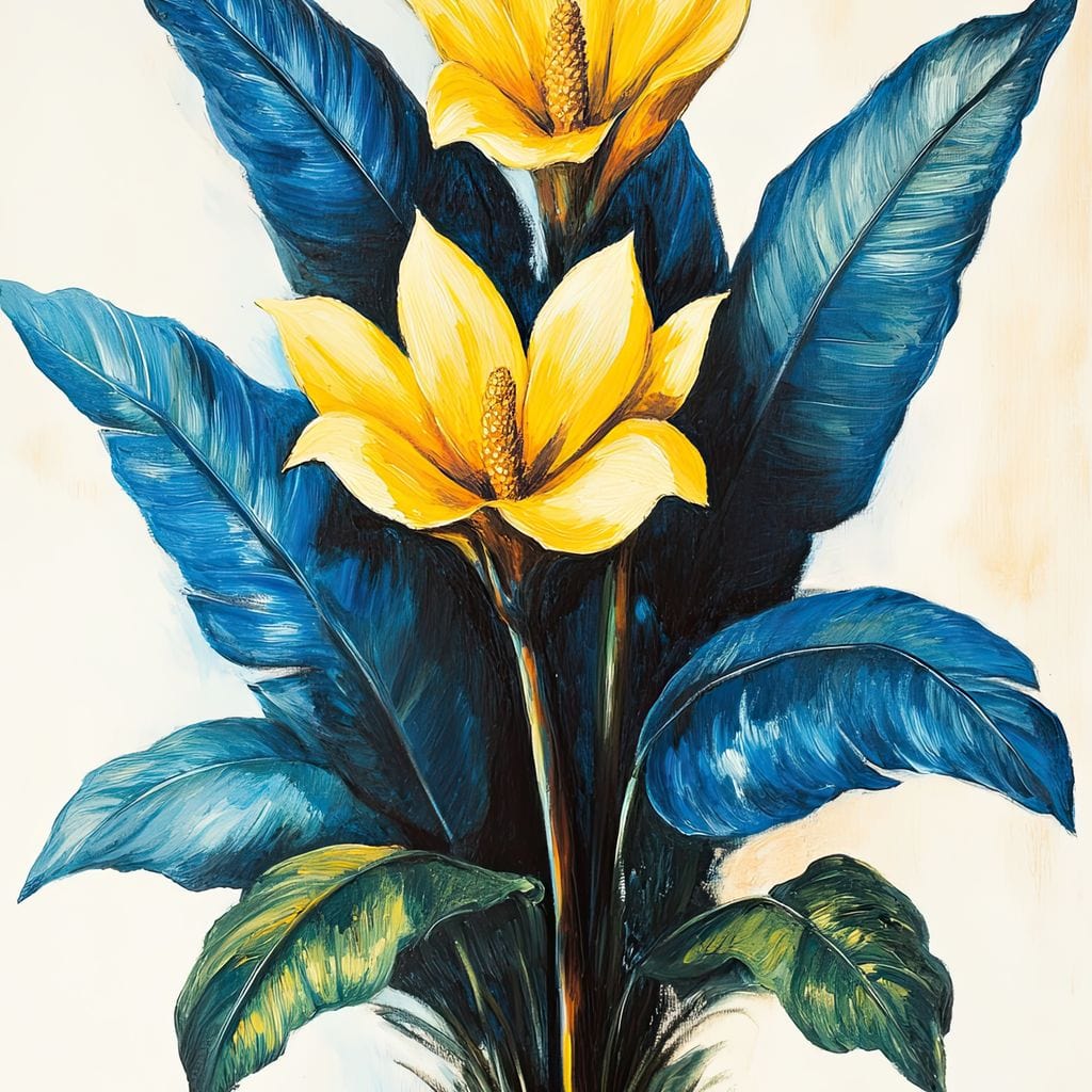 Golden Petals Tropical Elegance Canvas Wall Art