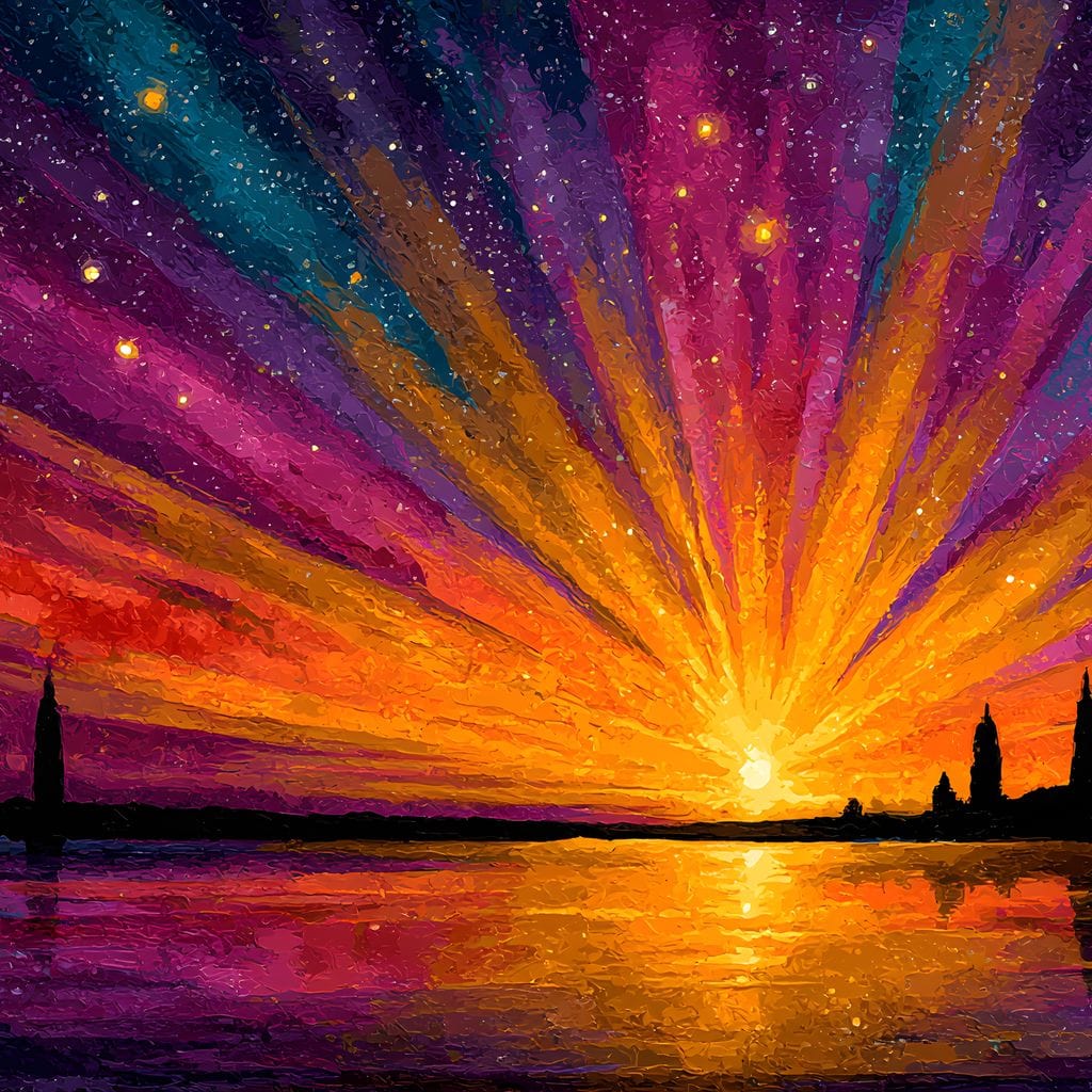 Vibrant Celestial Horizon Canvas Wall Art