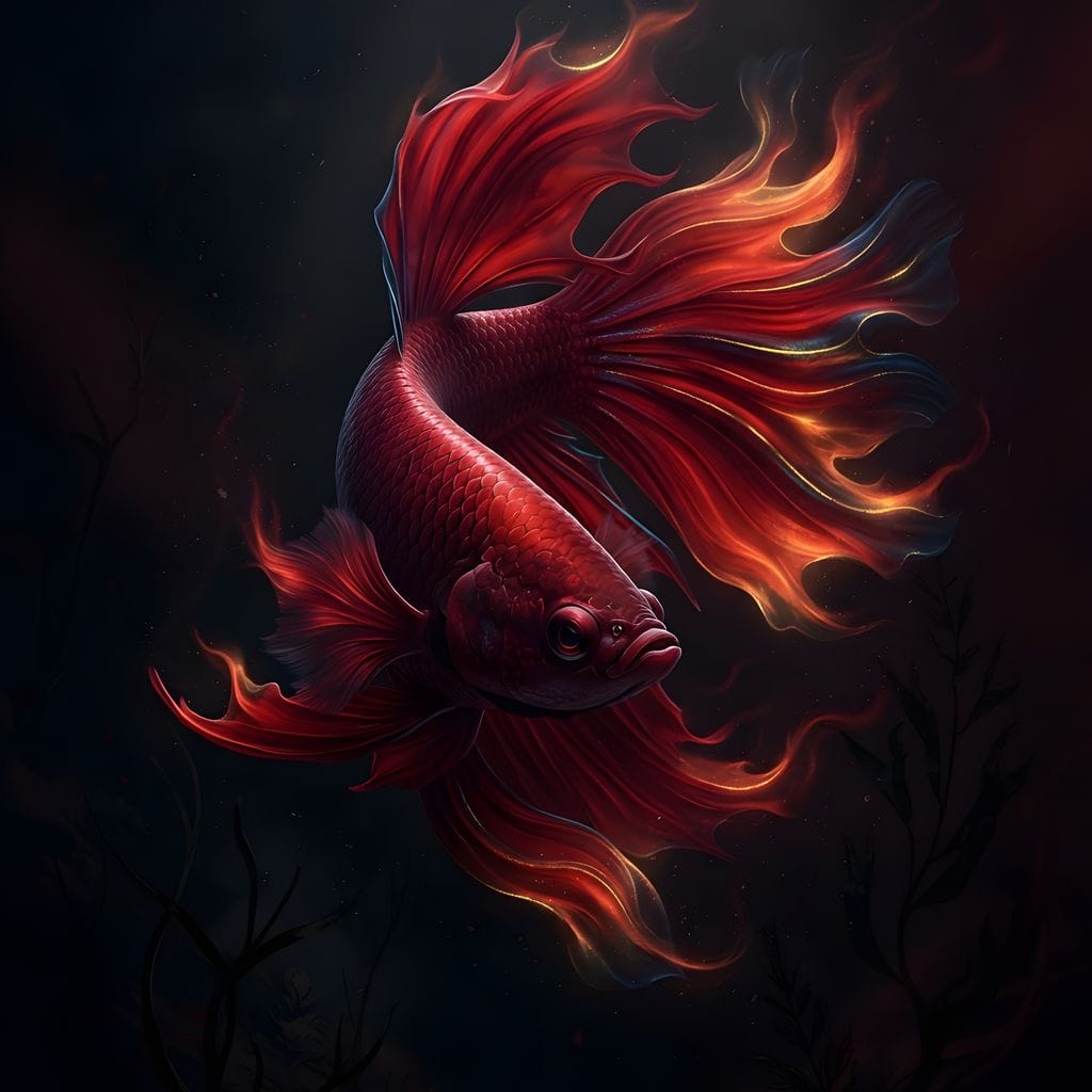 Red Fish Splendor Canvas Wall Art