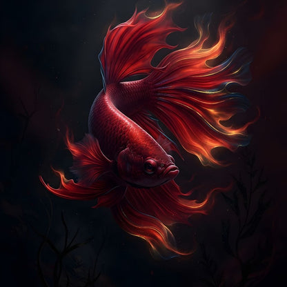 Red Fish Splendor Canvas Wall Art