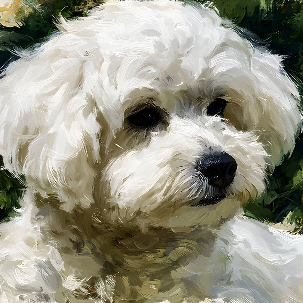 Gentle White Dog Companion Canvas Wall Art