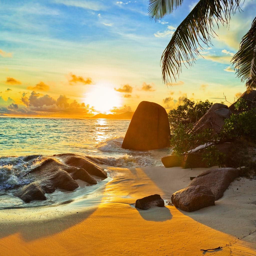 Natural Beach Sunset Canvas Wall Art