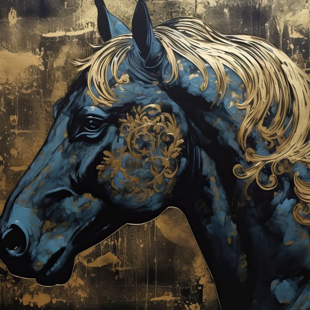 Gilded Royal Horse Canvas Wall Art