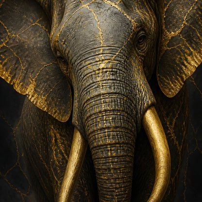 Elephant Gilded Wisdom Canvas Wall Art