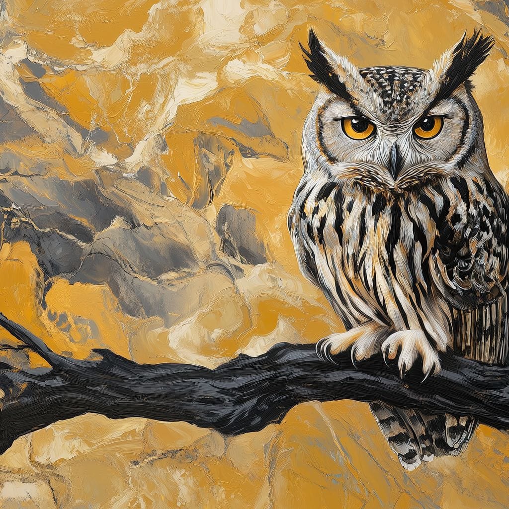 Majestic Owl Essence of Autumn Canvas Wall Art