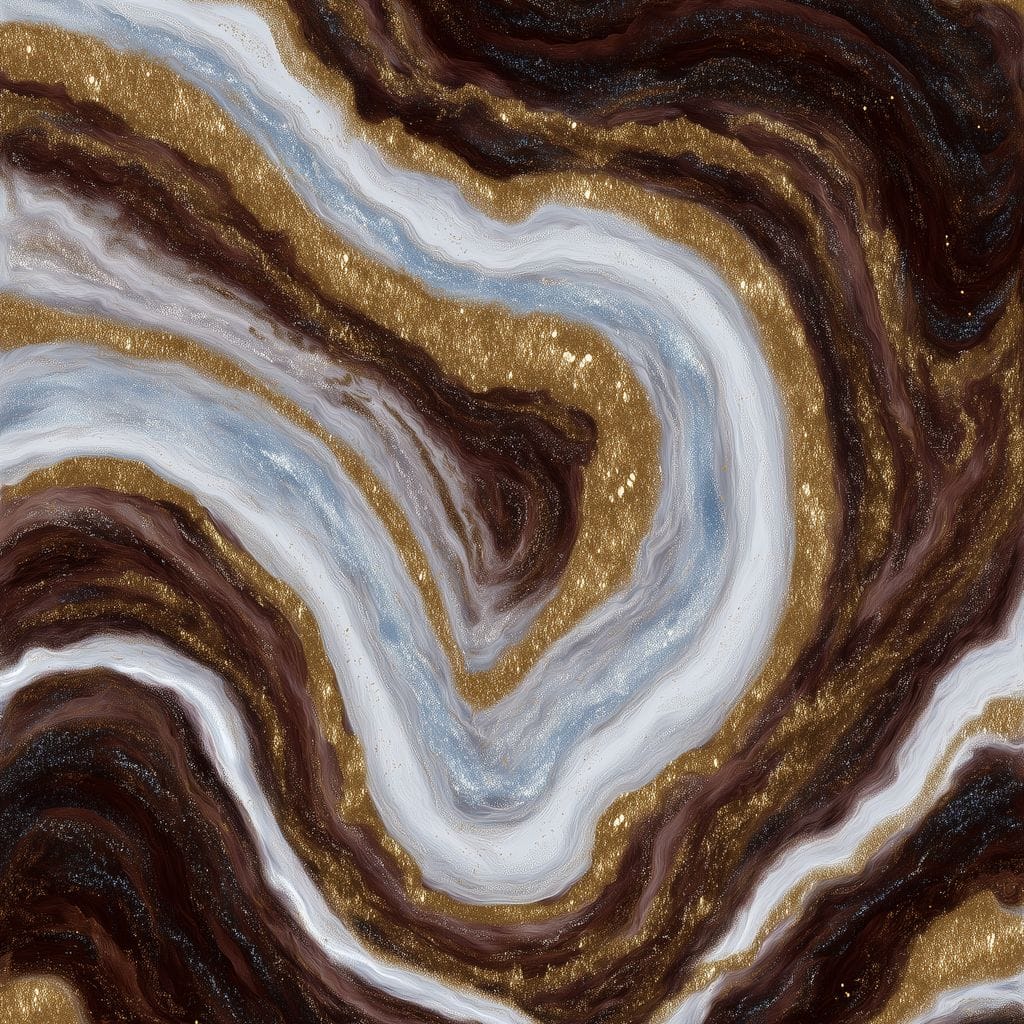 Gilded Marble River Flow Canvas Wall Art