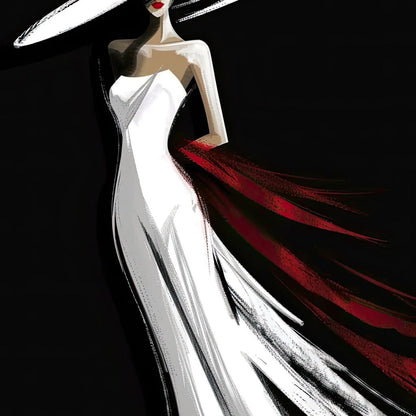 The White Dress - Elegant Silhouette Canvas Wall Art