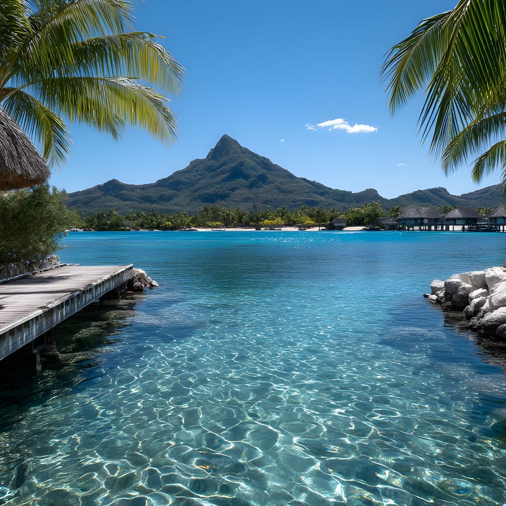 Tranquil Island Paradise Scene Canvas Wall Art