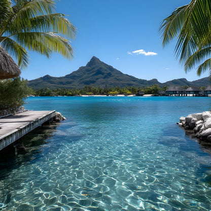 Tranquil Island Paradise Scene Canvas Wall Art