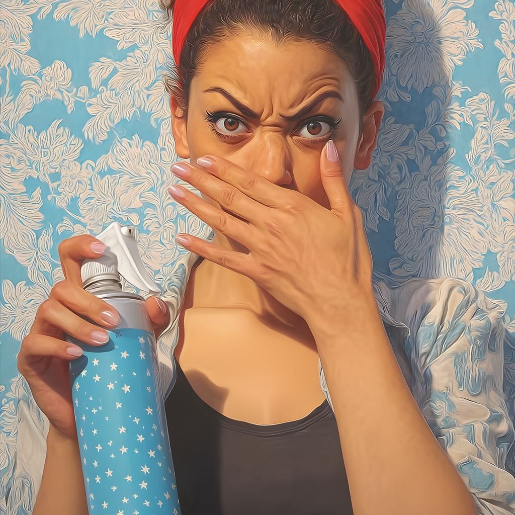 Bathroom Spray Panic Canvas Wall Art