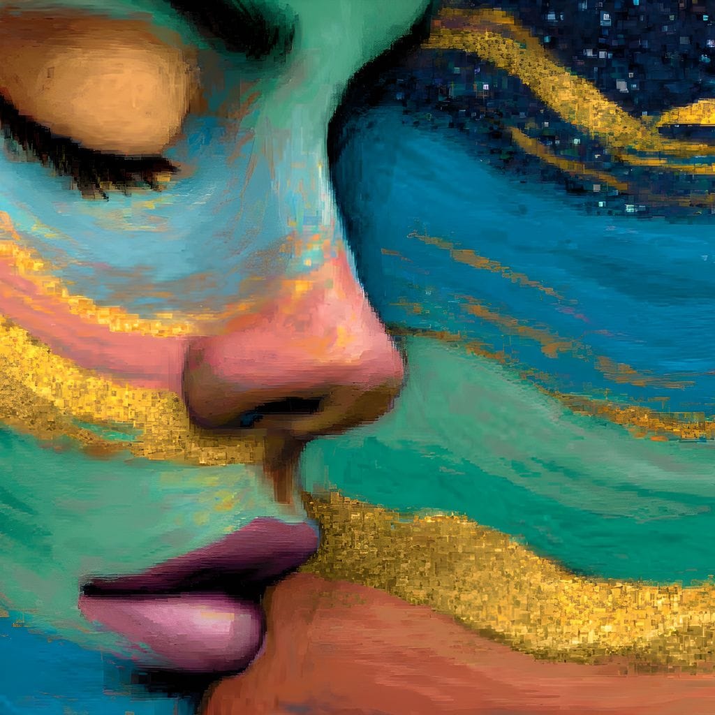 Celestial Dream Portrait Glow Canvas Wall Art