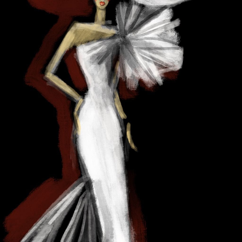 The White Dress Canvas Wall Art