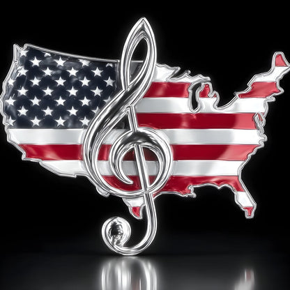 Patriotic Melody Stars Stripes Canvas Wall Art