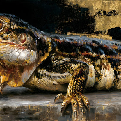 Ancient Scales Upon Gilded Ground Canvas Wall Art