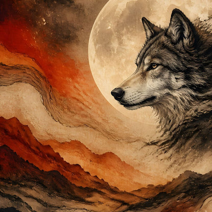 Solitary Howl Before Dawn Canvas Wall Art