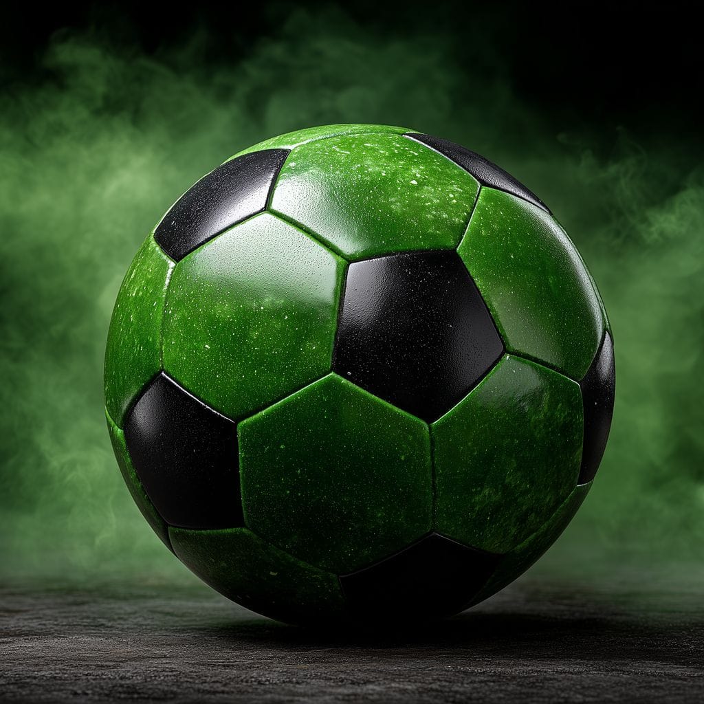 Emerald Soccer Ball Eclipse Canvas Wall Art