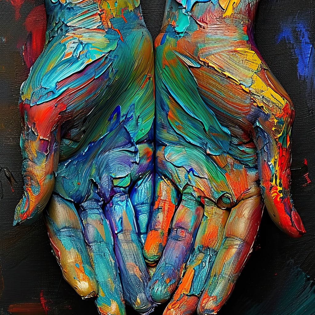 Embrace of Chromatic Hues Canvas Wall Art