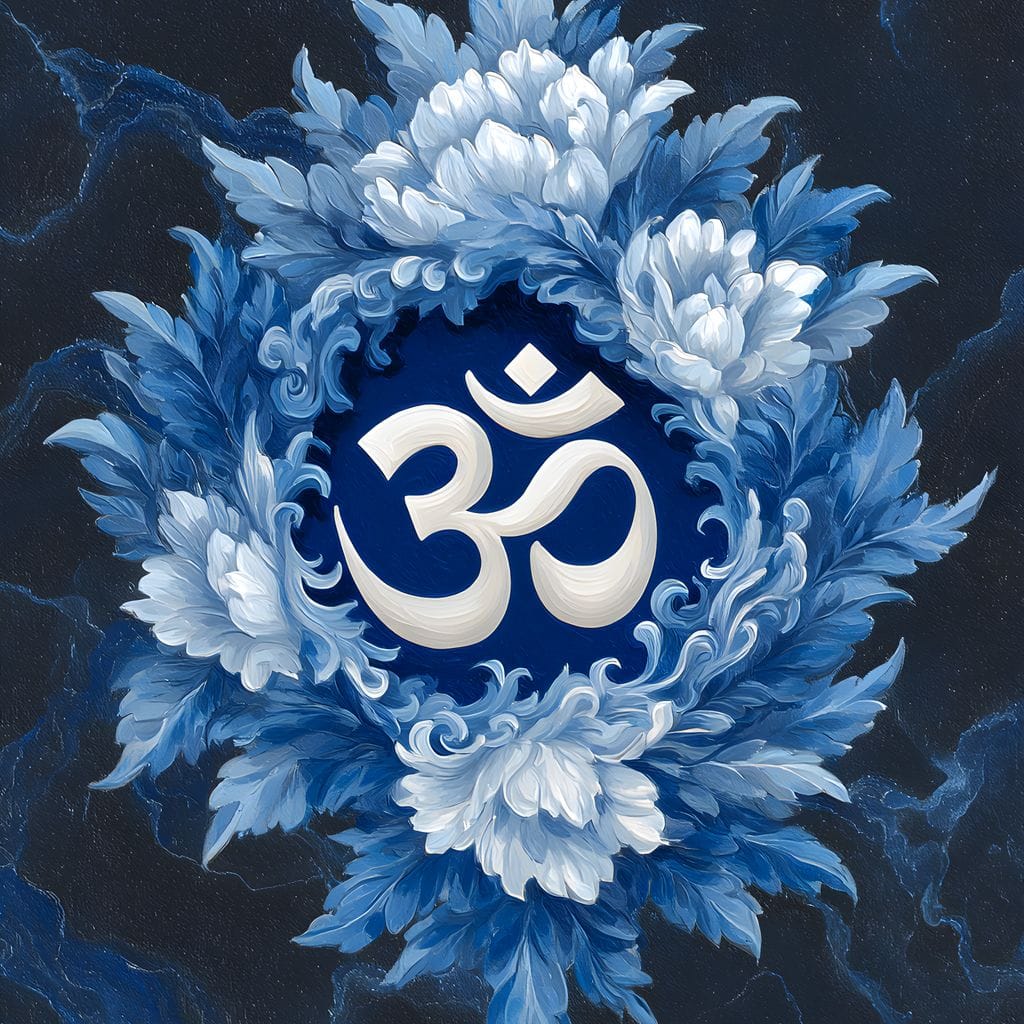 Om Lotus Blossom Meditation Mark Canvas Wall Art