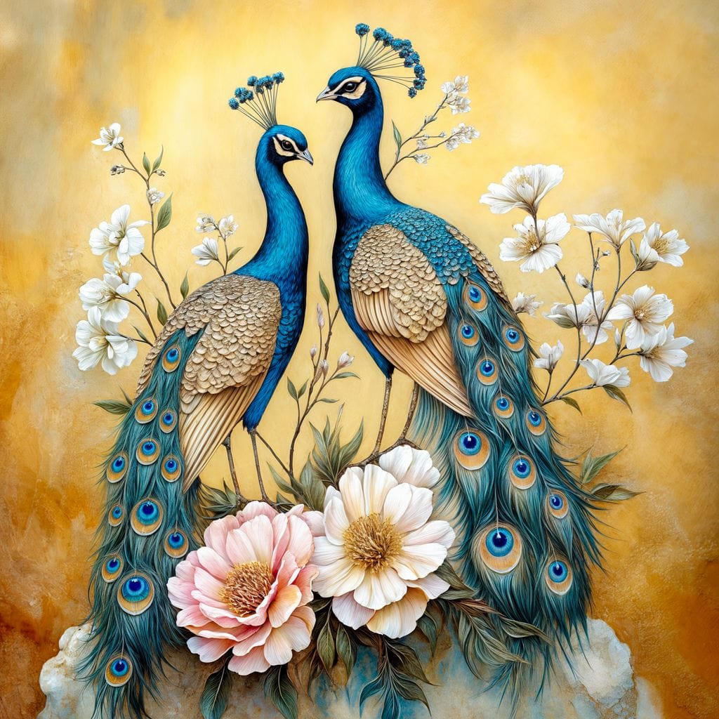Peacock Serenade Canvas Wall Art