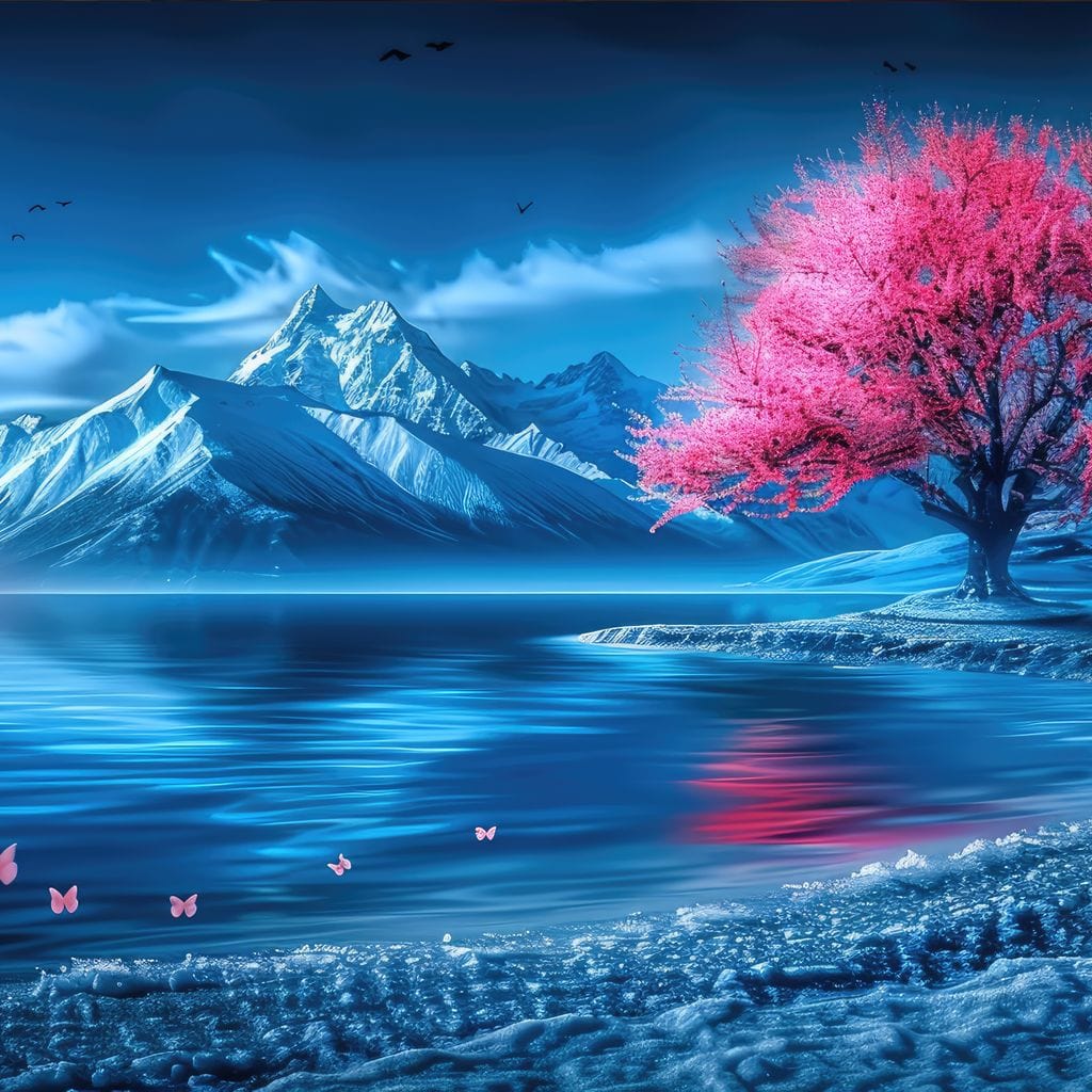 Arctic Sakura Bloom Canvas Wall Art