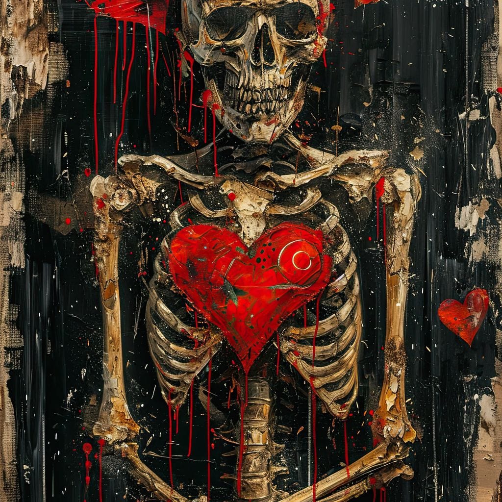 Romantic Skeleton 3 Canvas Wall Art