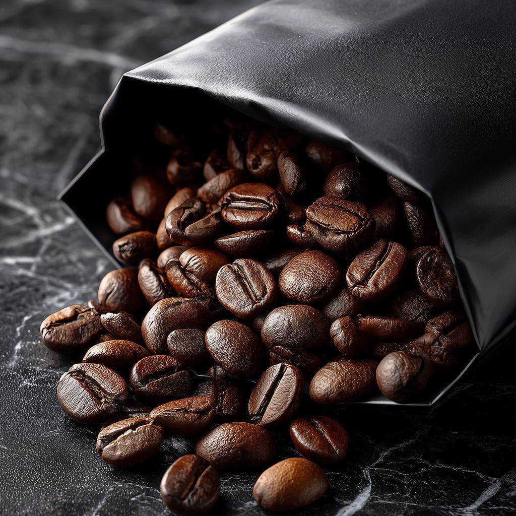 Dark Roast Coffee Bean Spill Canvas Wall Art